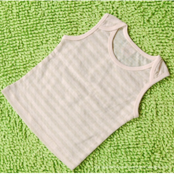 Gilet Coton Bio Rayé Vert Bébé